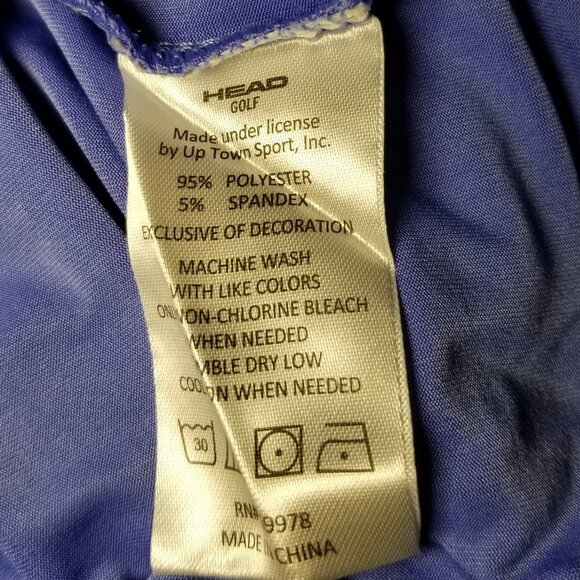 HEAD Polo Shirt Men Small Powder Blue Performance UV Protection Golf NWT - Picture 6 of 6